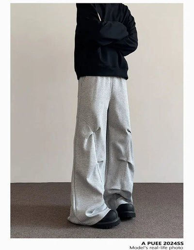 Waistband Pleats Sweatpants Korean Street Fashion Pants By A PUEE Shop Online at OH Vault