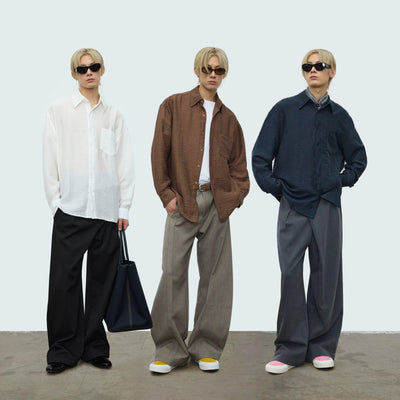 Textured Front Pocket Shirt Korean Street Fashion Shirt By Terra Incognita Shop Online at OH Vault