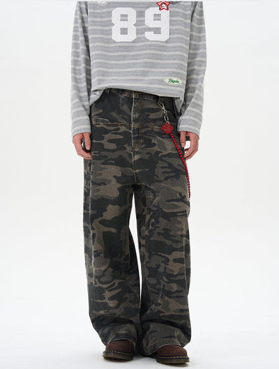 Camouflage Loose Cargo Pants Korean Street Fashion Pants By 77Flight Shop Online at OH Vault