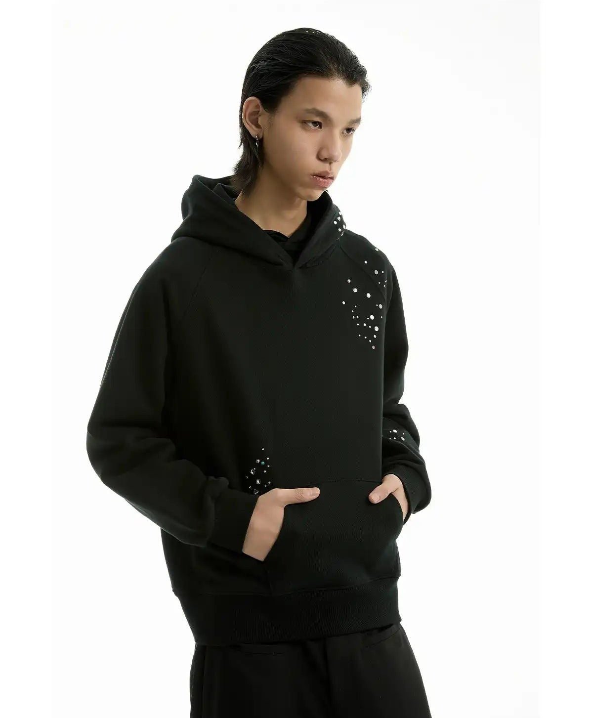 Metal Detailing Comfty Hoodie Korean Street Fashion Hoodie By Funky Fun Shop Online at OH Vault