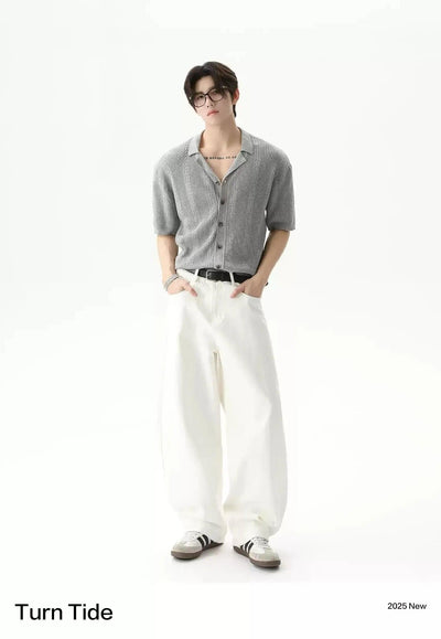Cable Knit Lapel Cardigan Korean Street Fashion Shirt By Turn Tide Shop Online at OH Vault