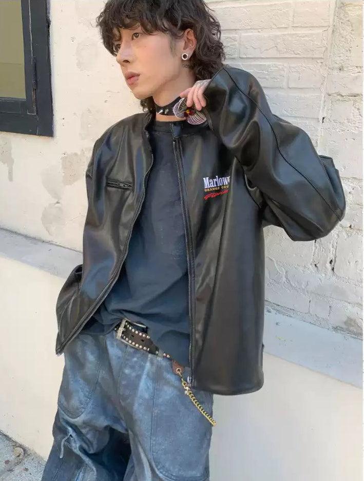 Motosport Style PU Leather Jacket Korean Street Fashion Jacket By Pioneer of Heroism Shop Online at OH Vault