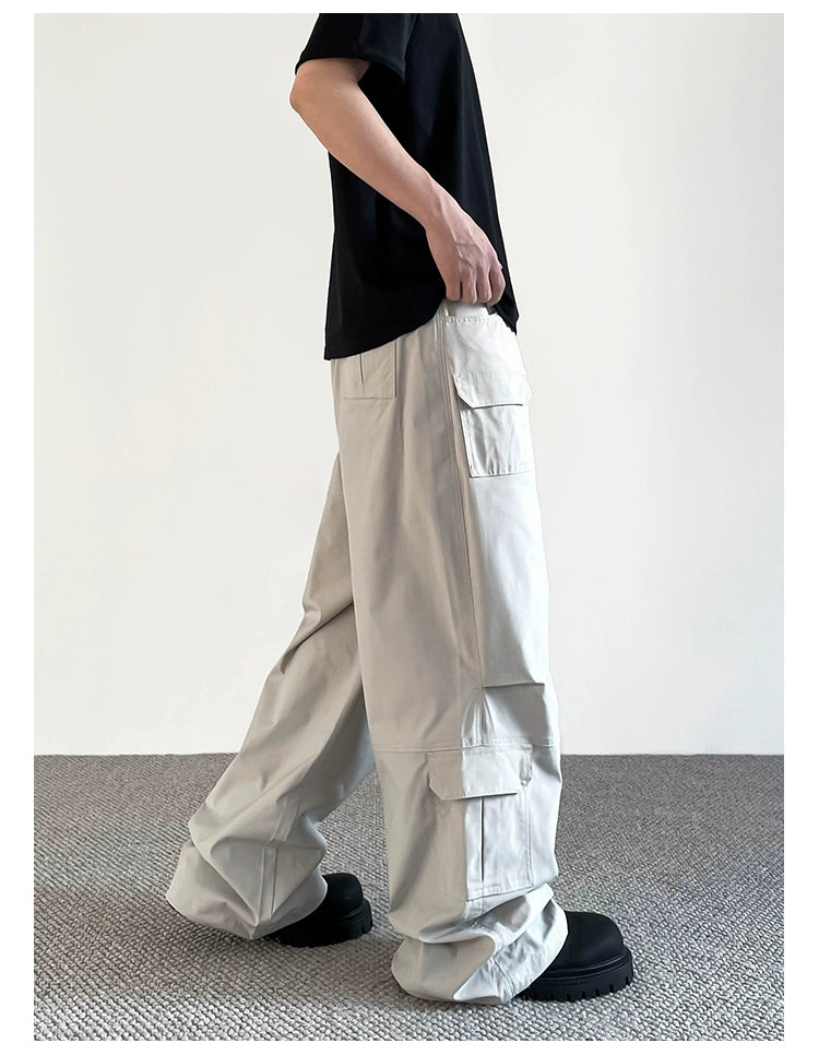 Clean Fit Multi-Pocket Cargo Pants Korean Street Fashion Pants By A PUEE Shop Online at OH Vault
