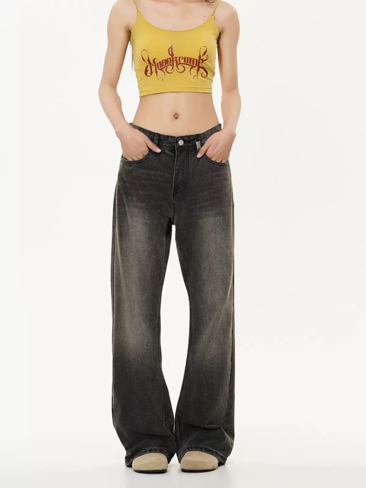 Workwear Washed Faded Jeans Korean Street Fashion Jeans By Made Extreme Shop Online at OH Vault