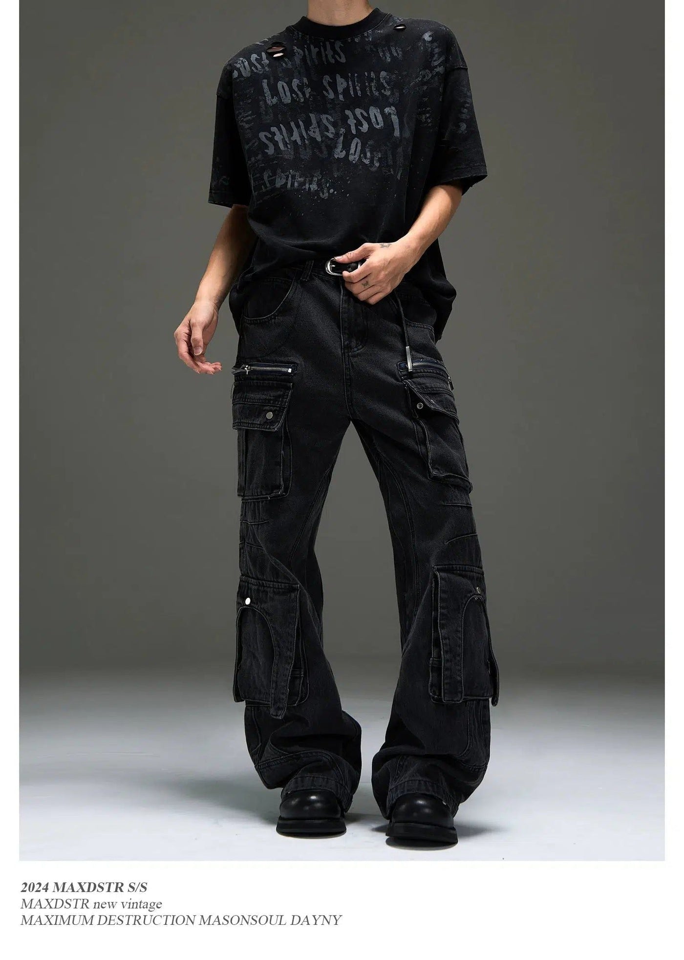 Stitched Multi-Pocket Cargo Pants Korean Street Fashion Pants By MaxDstr Shop Online at OH Vault