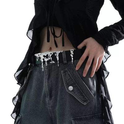 Cosmic Melt Detail Belt Korean Street Fashion Belt By Tian Tian Shop Online at OH Vault