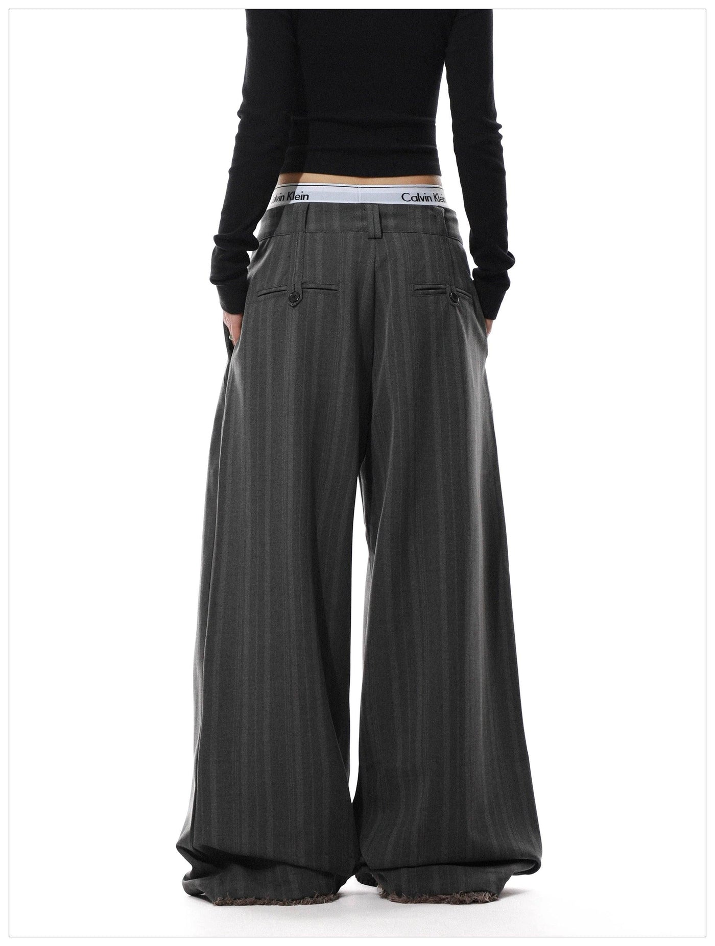 Drawstring Vertical Striped Pants Korean Street Fashion Pants By Mr Nearly Shop Online at OH Vault