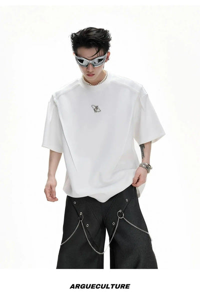 Structured Logo and Spine Print T-Shirt Korean Street Fashion T-Shirt By Argue Culture Shop Online at OH Vault
