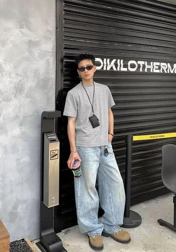 Textured Plain Color T-Shirt Korean Street Fashion T-Shirt By Poikilotherm Shop Online at OH Vault