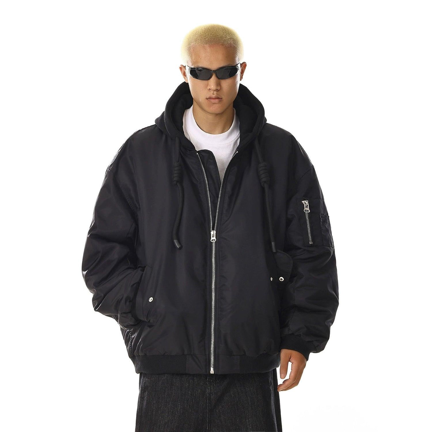 Boxy Drawstring Hooded Jacket Korean Street Fashion Jacket By MEBXX Shop Online at OH Vault