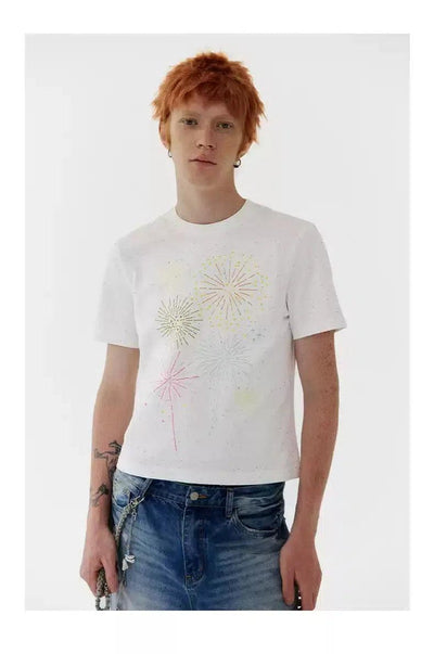 Firework Outline Print T-Shirt Korean Street Fashion T-Shirt By Conp Conp Shop Online at OH Vault