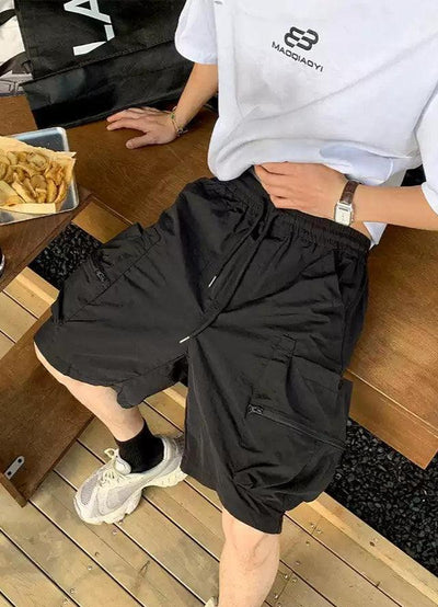 Side Zipped Pockets Gartered Shorts Korean Street Fashion Shorts By Poikilotherm Shop Online at OH Vault
