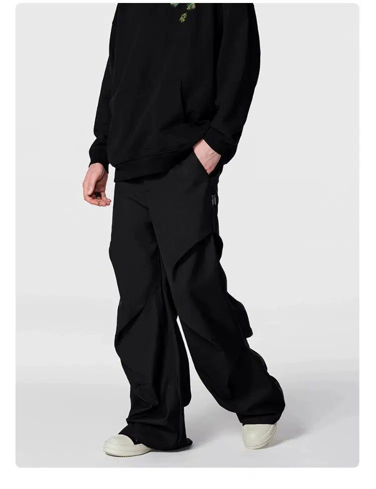 Plain Pleats Loose Fit Pants Korean Street Fashion Pants By A Chock Shop Online at OH Vault