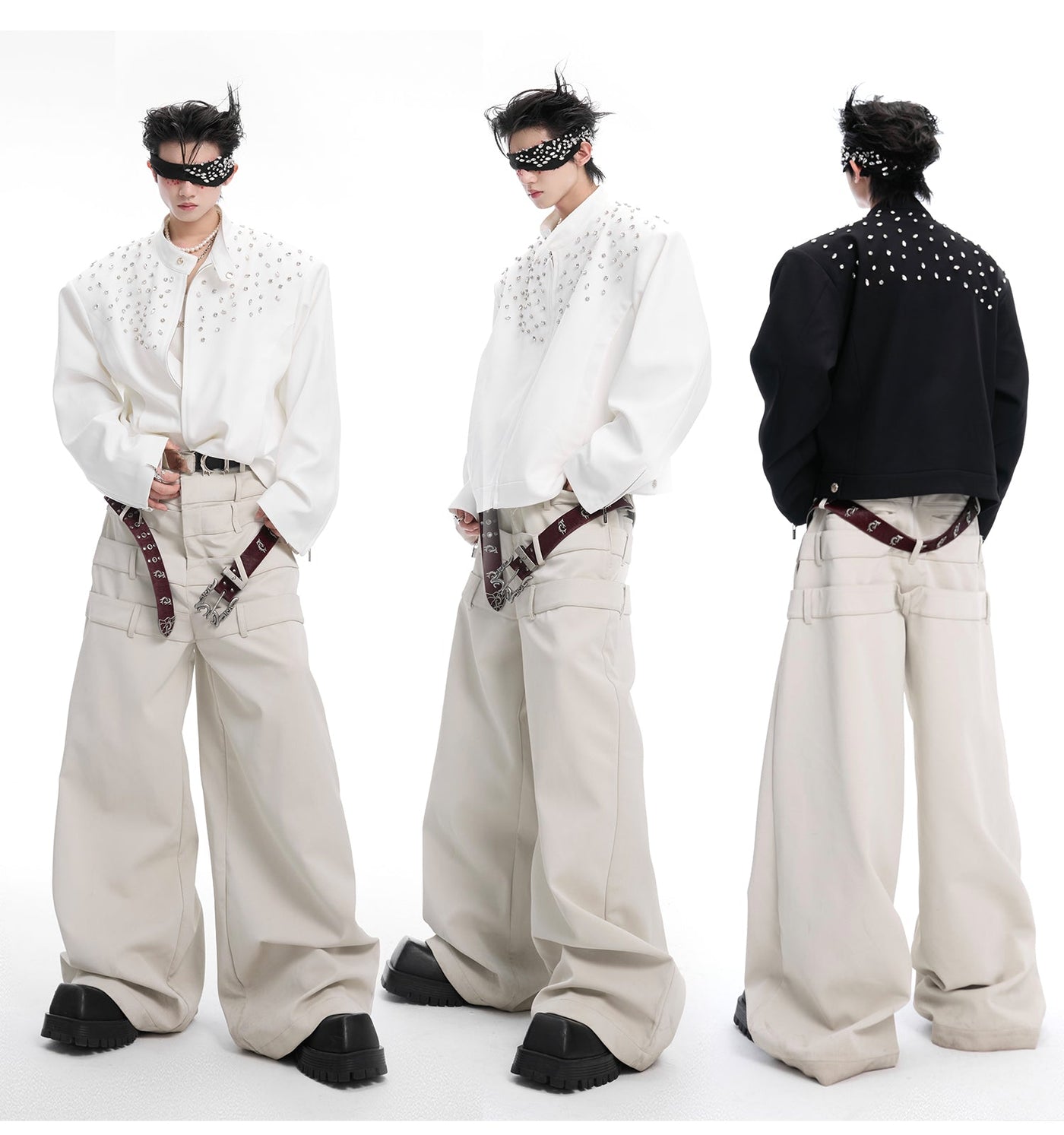 Scattered Stones Zippered Jacket Korean Street Fashion Jacket By Argue Culture Shop Online at OH Vault