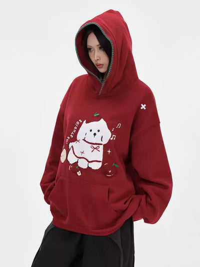 Graphic Pattern Embroidered Hoodie Korean Street Fashion Hoodie By INS Korea Shop Online at OH Vault