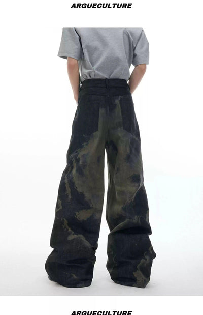 Abstract Wash Baggy Jeans Korean Street Fashion Jeans By Argue Culture Shop Online at OH Vault