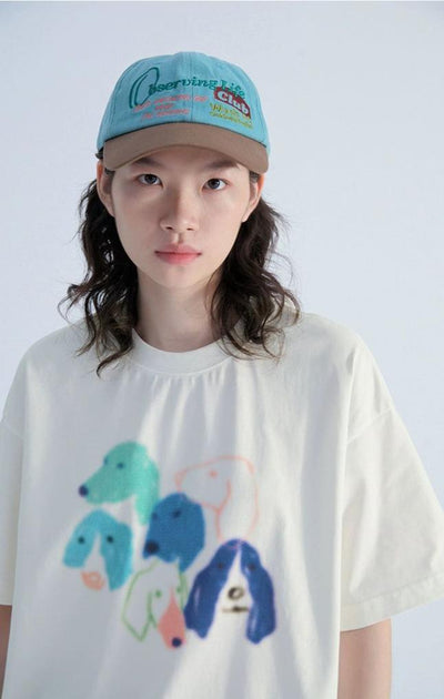 Dog Doodle Blurred T-Shirt Korean Street Fashion T-Shirt By Mentmate Shop Online at OH Vault