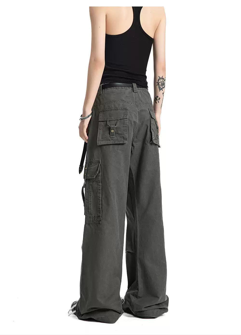Strapped Pockets Cargo Jeans Korean Street Fashion Jeans By Made Extreme Shop Online at OH Vault