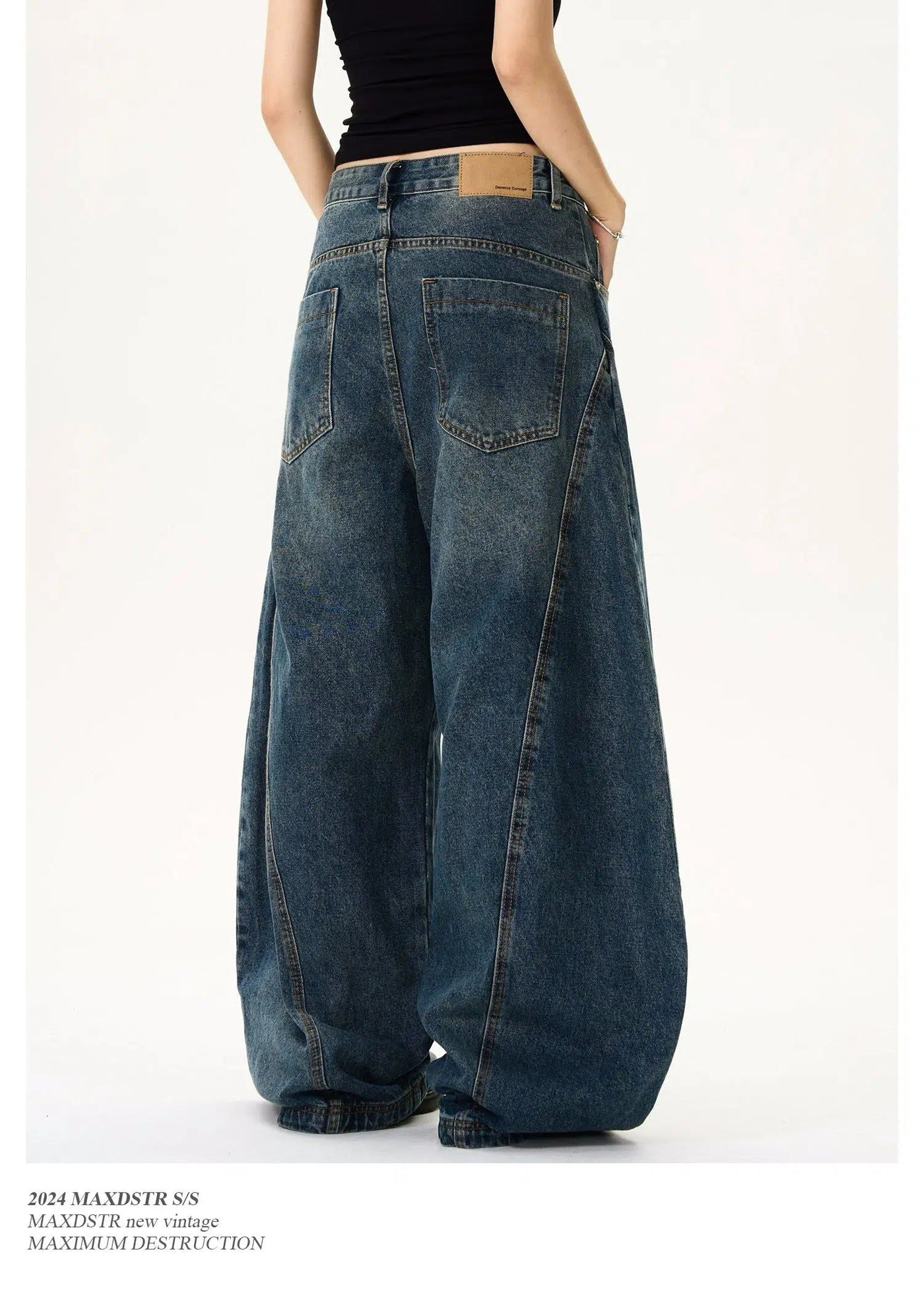 Wide Whiskered Scimitar Jeans Korean Street Fashion Jeans By MaxDstr Shop Online at OH Vault