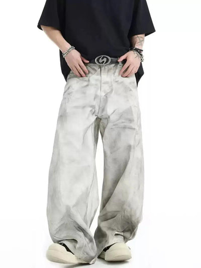 Charcoal Washed Wide Jeans Korean Street Fashion Jeans By INS Korea Shop Online at OH Vault
