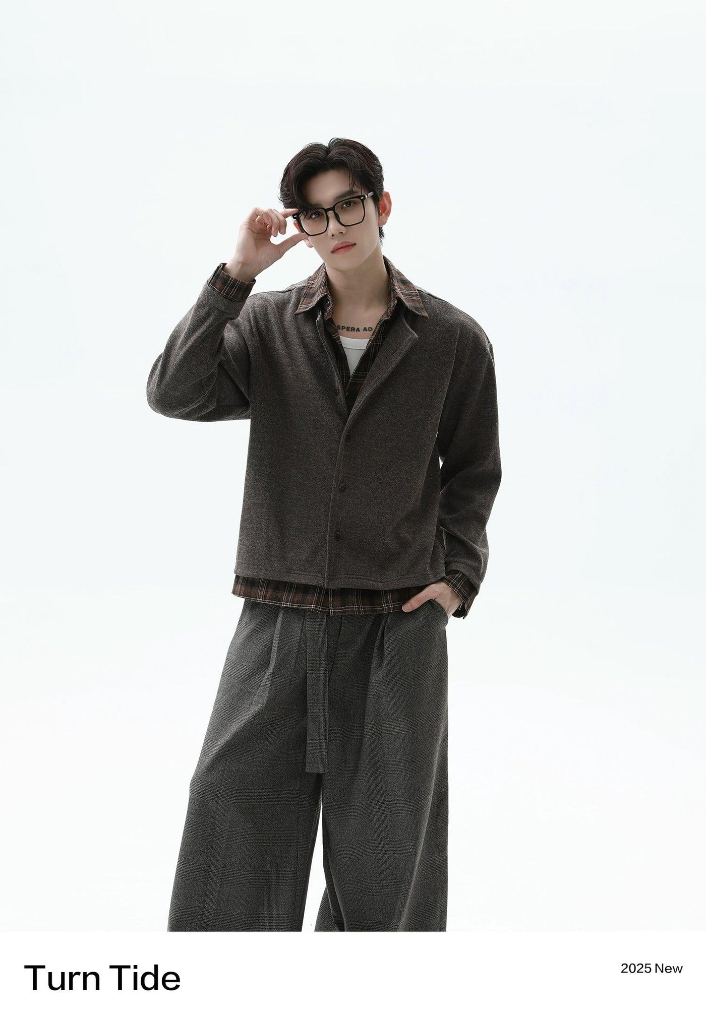 Plaid Layered Buttoned Cardigan Korean Street Fashion Cardigan By Turn Tide Shop Online at OH Vault