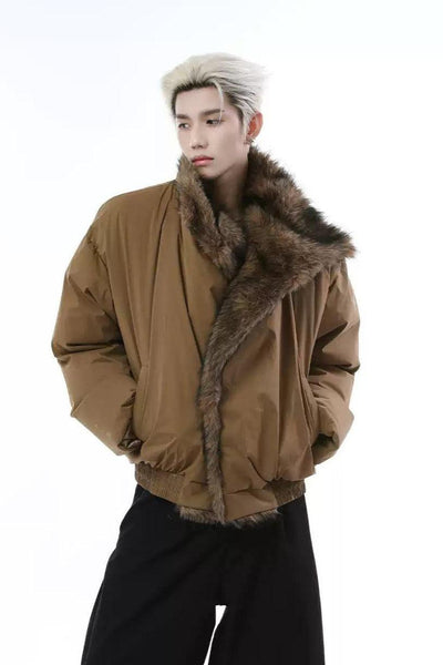 Thick Faux Fur Puffer Jacket Korean Street Fashion Jacket By Turn Tide Shop Online at OH Vault