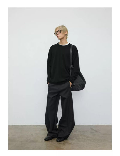 Structured Wide Leg Trousers Korean Street Fashion Trousers By Terra Incognita Shop Online at OH Vault