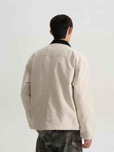 Contrast Collar Multi-Pocket Jacket Korean Street Fashion Jacket By A PUEE Shop Online at OH Vault