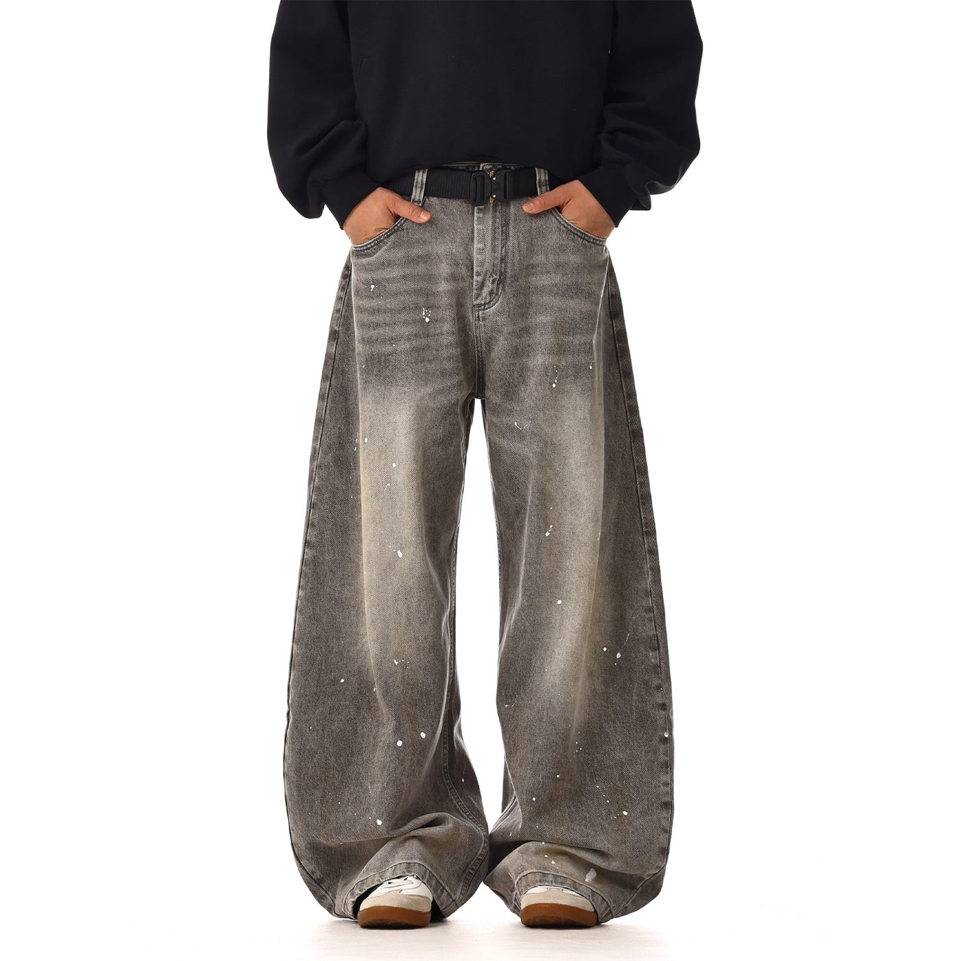 Washed Paint Splash Jeans Korean Street Fashion Jeans By MEBXX Shop Online at OH Vault