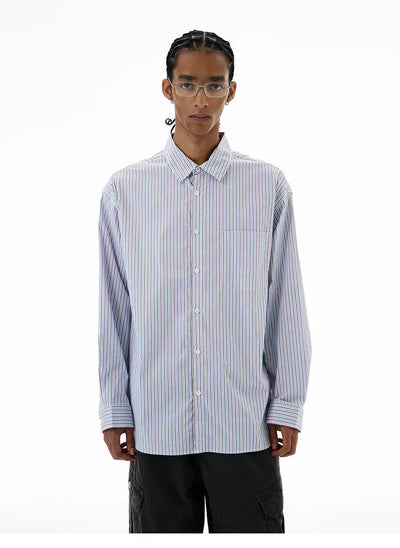 Neat Striped Causal Shirt Korean Street Fashion Shirt By 77Flight Shop Online at OH Vault