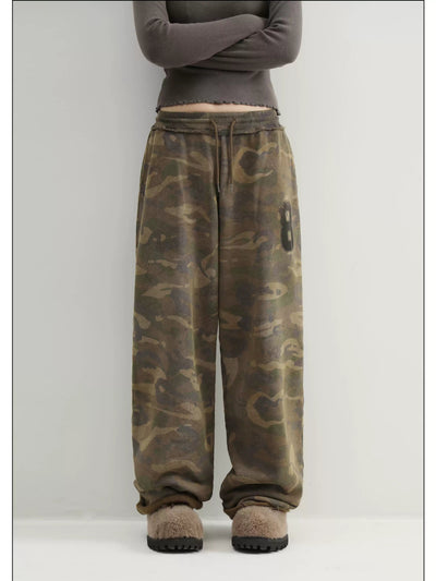 Drawstring Washed Camouflage Sweatpants Korean Street Fashion Pants By Mason Prince Shop Online at OH Vault