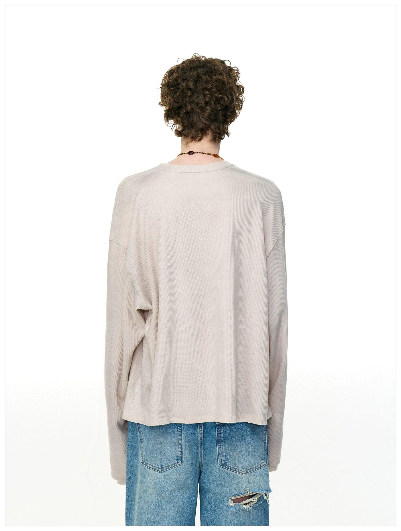 Graphic Print Relaxed Fit L/S T-Shirt Korean Street Fashion T-Shirt By Mr Nearly Shop Online at OH Vault