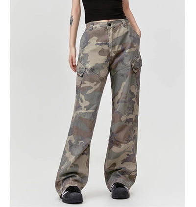 Faded Camo Side Pocket Cargo Pants Korean Street Fashion Pants By Made Extreme Shop Online at OH Vault