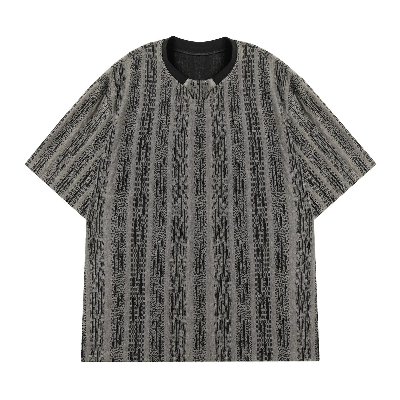 Textured Hollow Round Neck T-Shirt Korean Street Fashion T-Shirt By JHYQ Shop Online at OH Vault