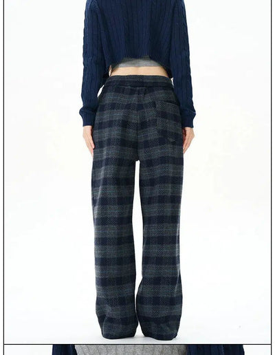 Waistband Checked Sweatpants Korean Street Fashion Pants By 77Flight Shop Online at OH Vault