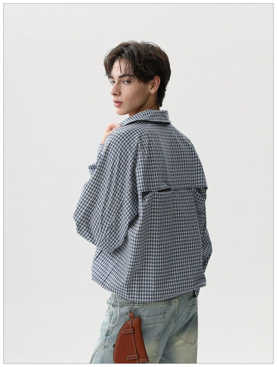 Line Zippers Plaid Jacket Korean Street Fashion Jacket By Mr Nearly Shop Online at OH Vault