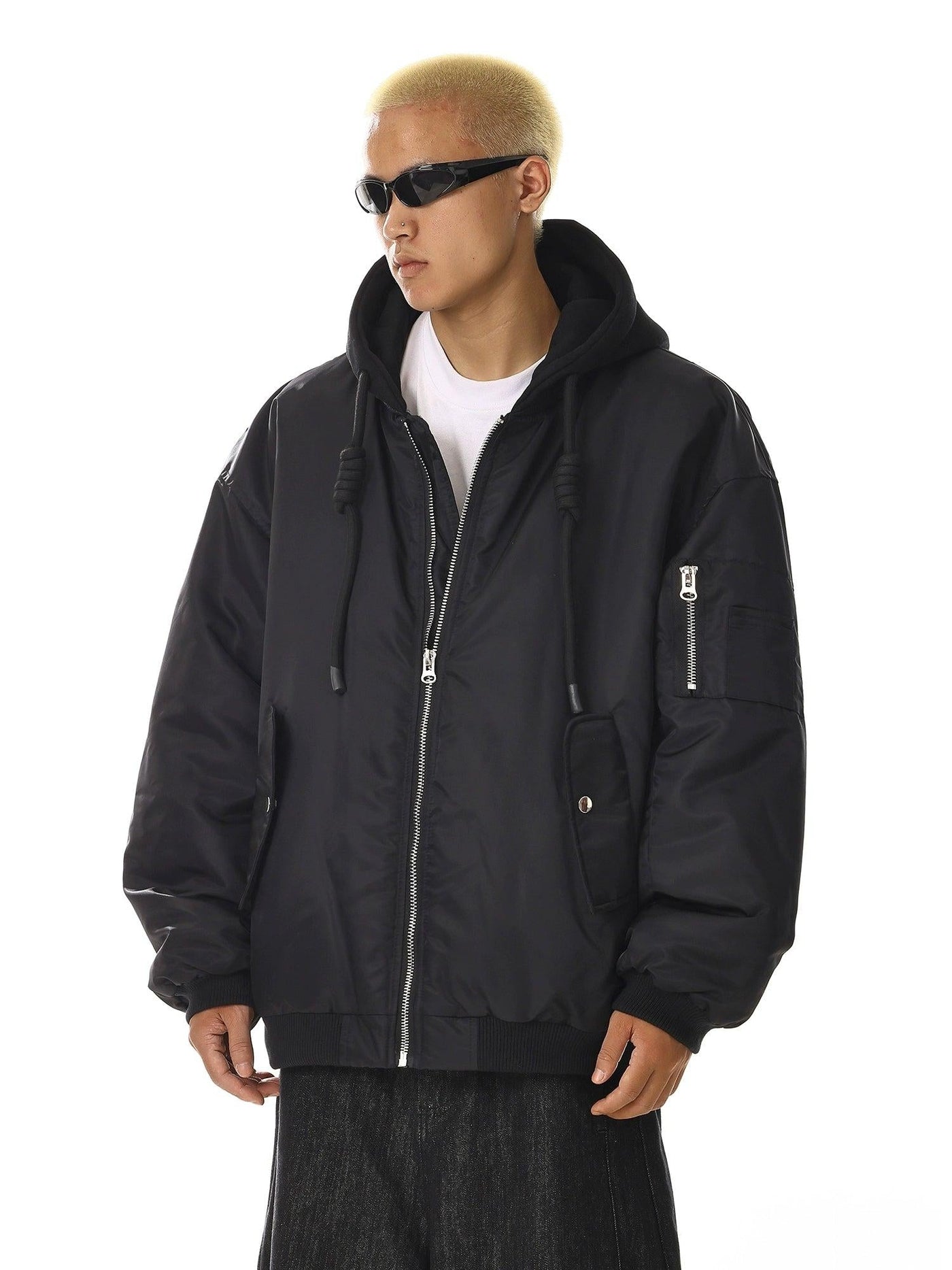 Boxy Drawstring Hooded Jacket Korean Street Fashion Jacket By MEBXX Shop Online at OH Vault