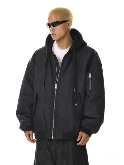Boxy Drawstring Hooded Jacket Korean Street Fashion Jacket By MEBXX Shop Online at OH Vault