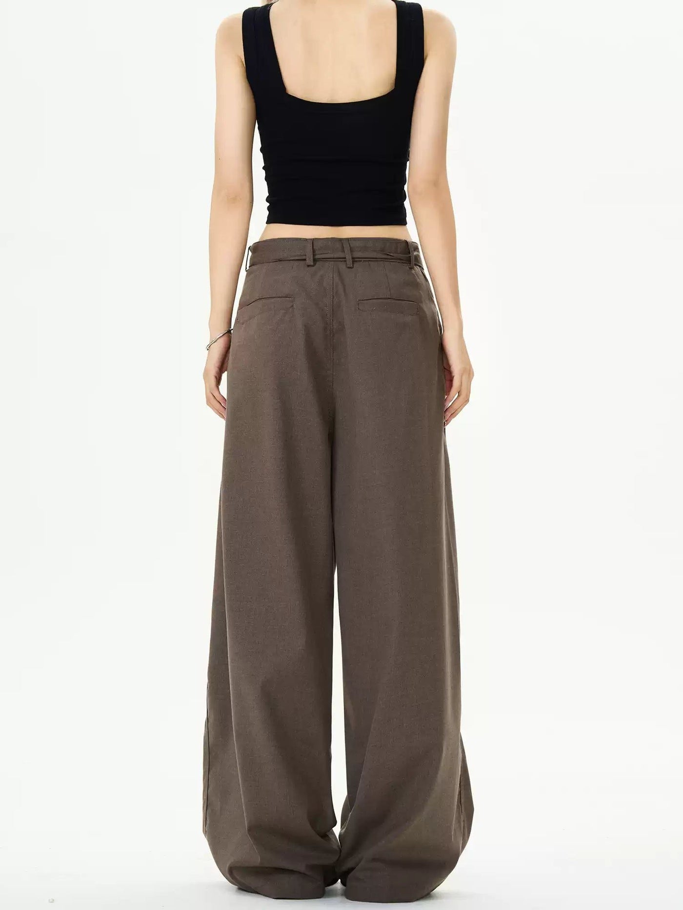 Casual Belted Strap Trousers Korean Street Fashion Trousers By MaxDstr Shop Online at OH Vault