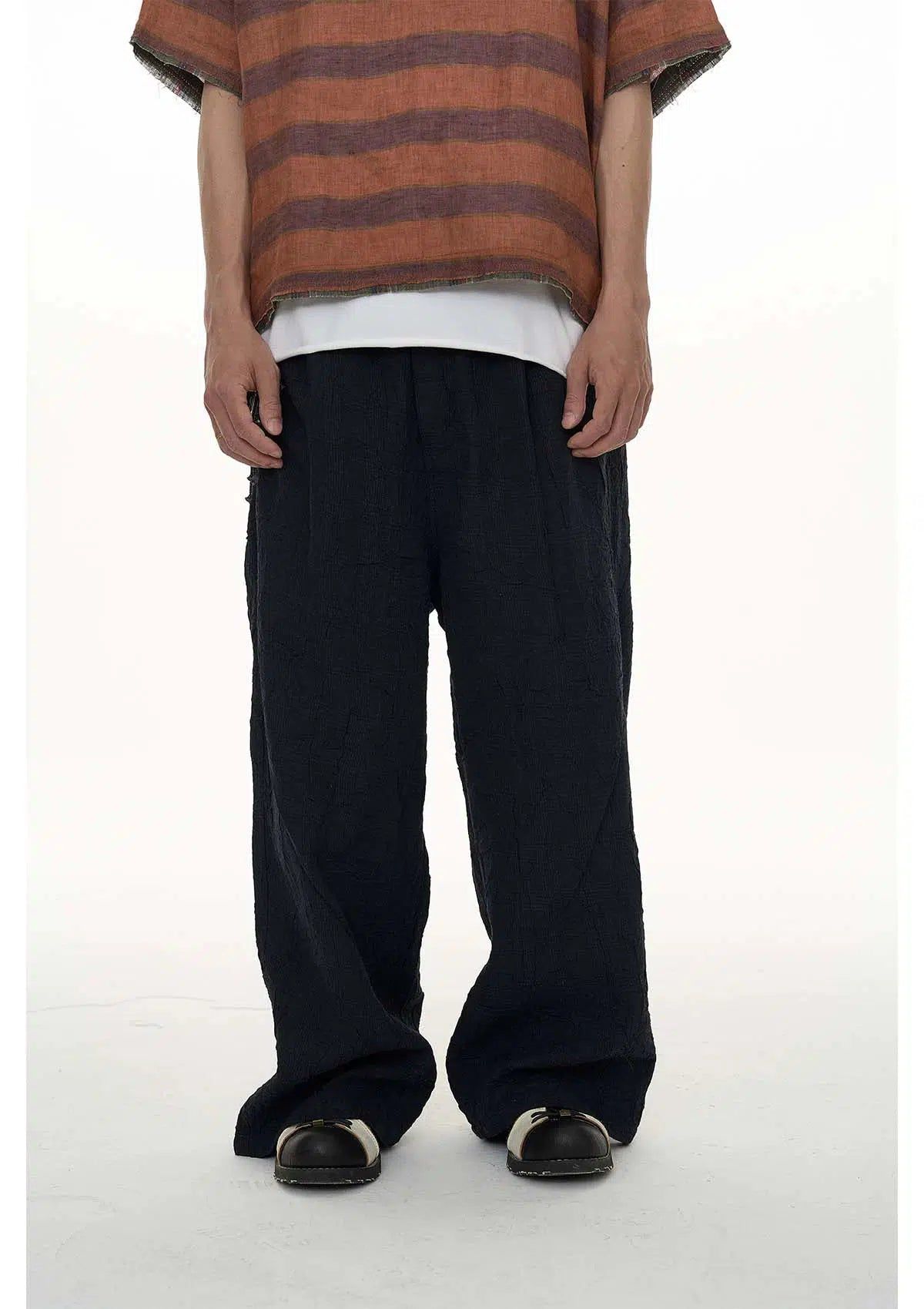 Textured Loose Fit Pants Korean Street Fashion Pants By ETERNITY ITA Shop Online at OH Vault