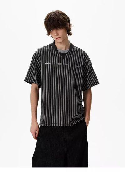 Casual Striped Lines T-Shirt Korean Street Fashion T-Shirt By 77Flight Shop Online at OH Vault