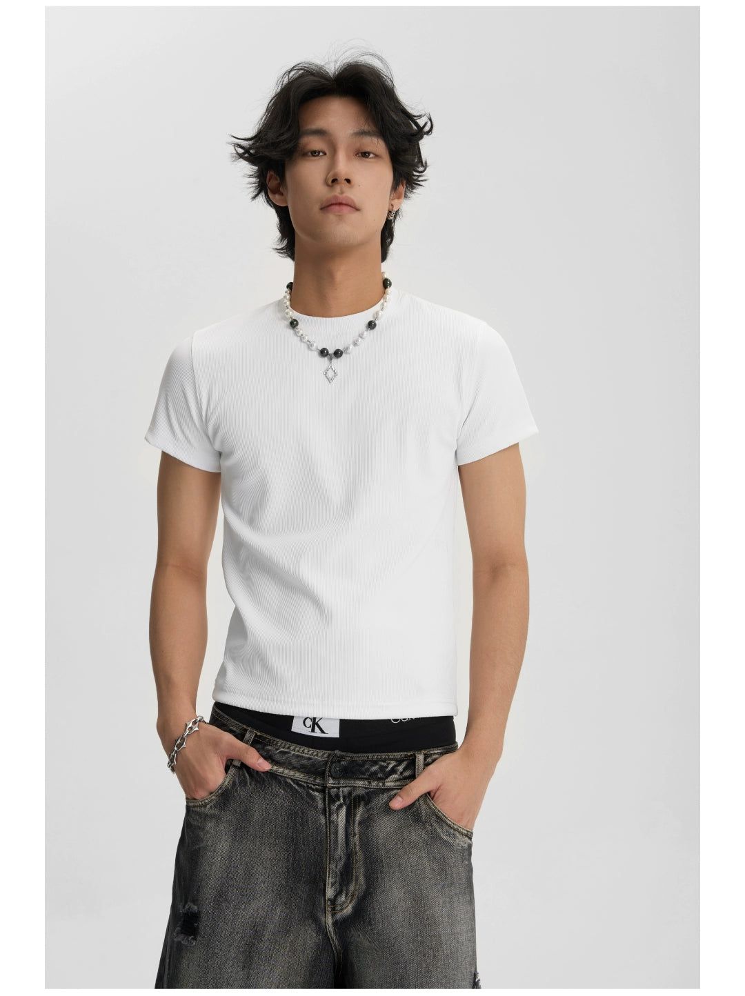 B&W Shell Beads Necklace Korean Street Fashion Necklace By JHYQ Shop Online at OH Vault