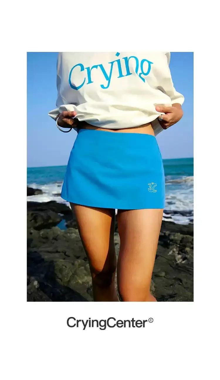 Logo Embroidery Track Skirt Korean Street Fashion Skirt By Crying Center Shop Online at OH Vault
