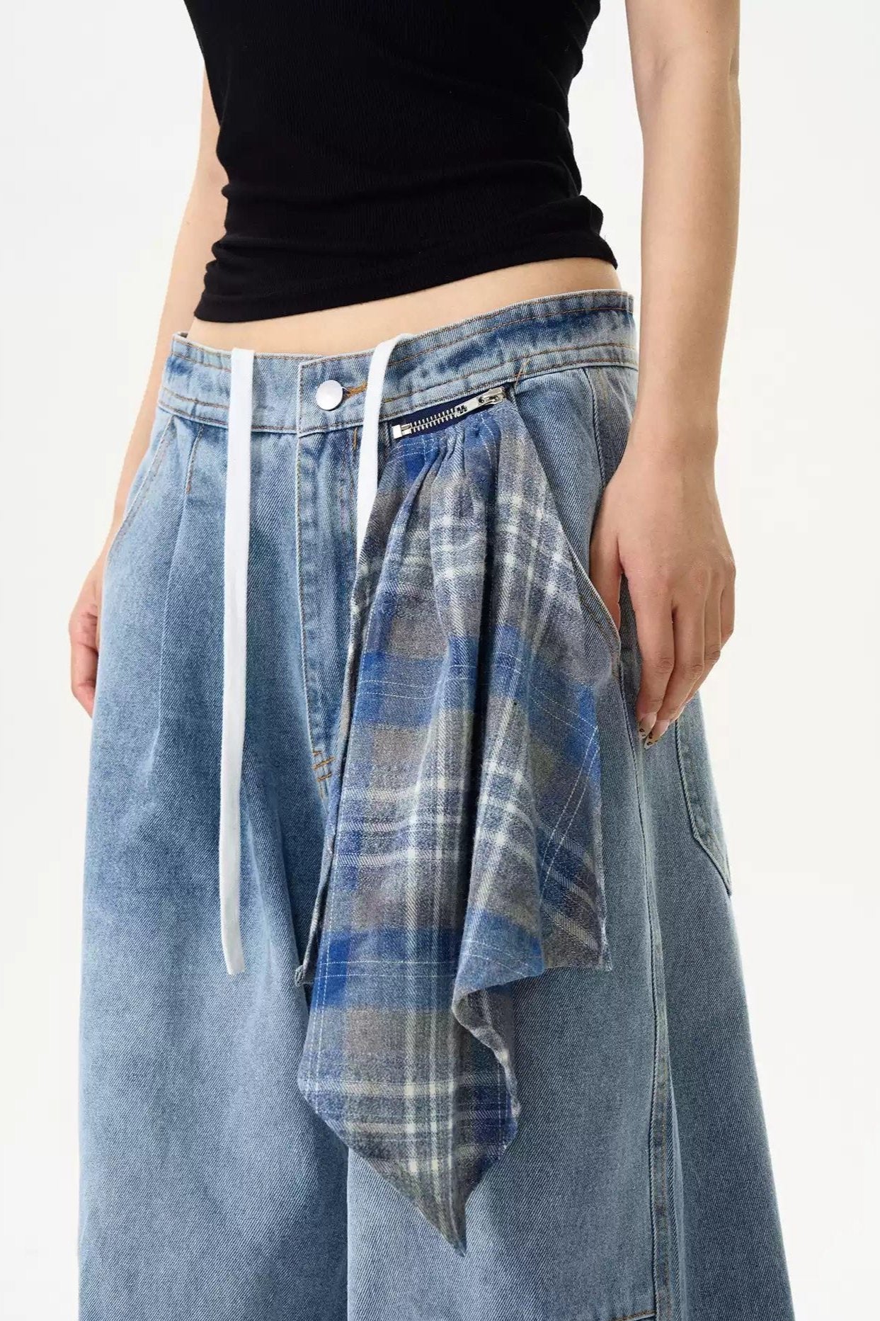 Drawstring Pleated Faded Loose Jeans Korean Street Fashion Jeans By MaxDstr Shop Online at OH Vault