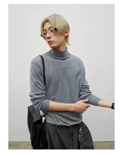 Plain Color Turtle-Neck L/S T-Shirt Korean Street Fashion T-Shirt By Terra Incognita Shop Online at OH Vault