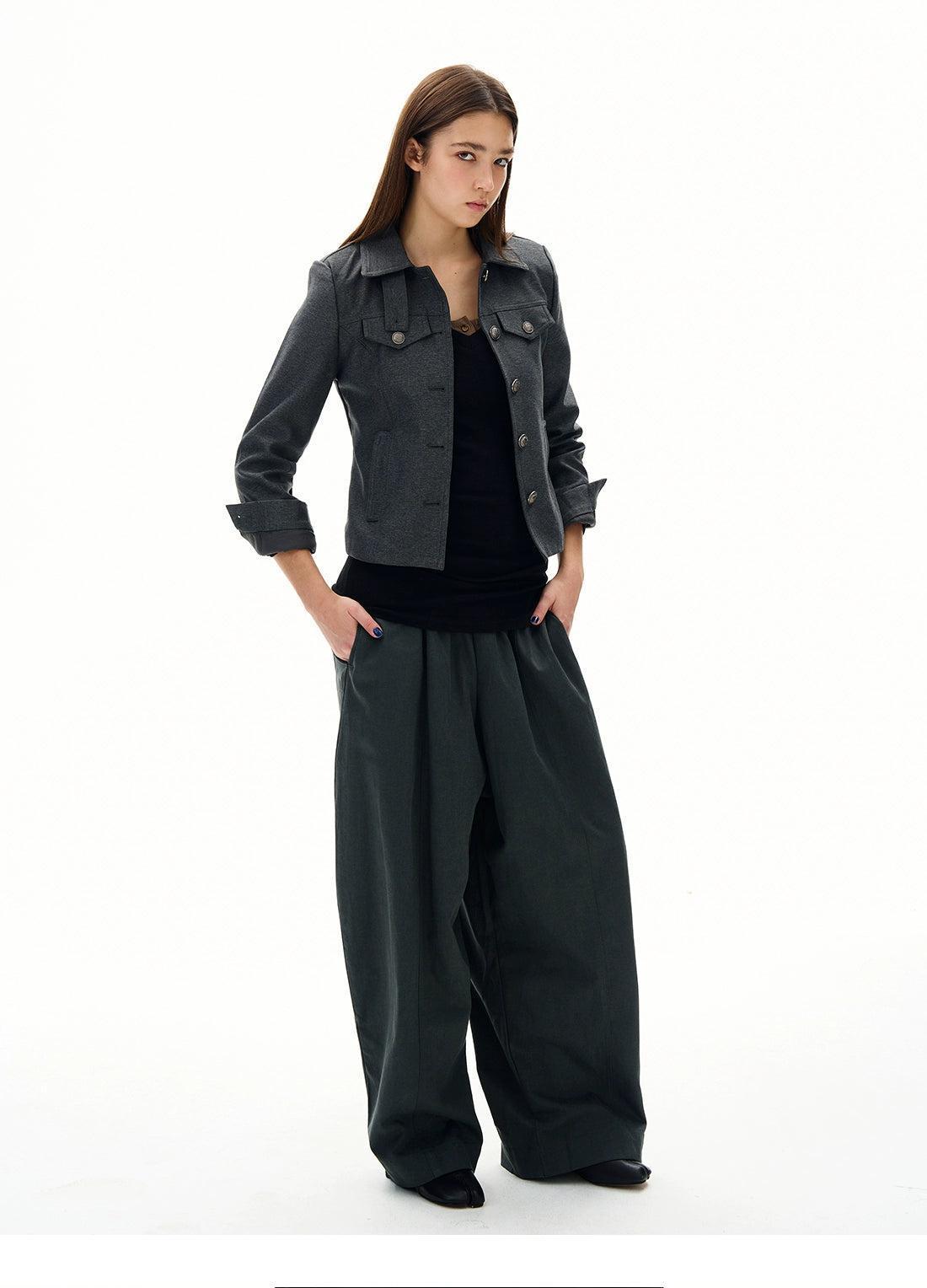 Elastic Waist Baggy Fit Pants Korean Street Fashion Pants By 77Flight Shop Online at OH Vault
