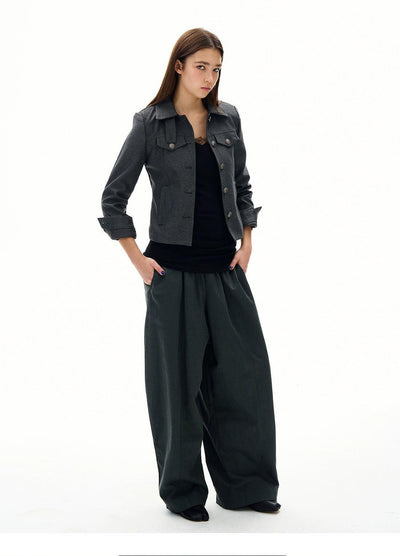 Elastic Waist Baggy Fit Pants Korean Street Fashion Pants By 77Flight Shop Online at OH Vault