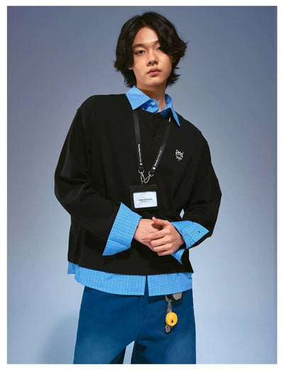 Layered Stripe College Style T-Shirt Korean Street Fashion Shirt By Remedy Shop Online at OH Vault