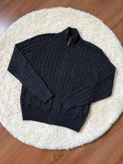 Stand Collar Cable Knit Jacket Korean Street Fashion Jacket By Made Extreme Shop Online at OH Vault