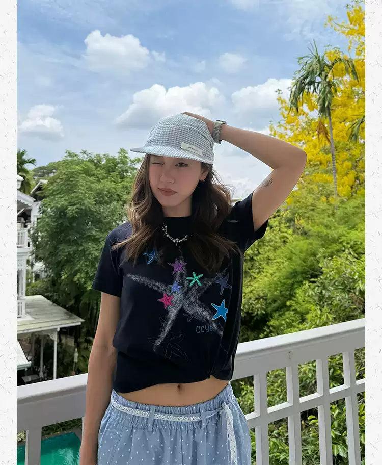 Stars Graphic Print T-Shirt Korean Street Fashion T-Shirt By Made Extreme Shop Online at OH Vault
